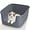 Grey, variant on Large Cat Litter Box High Sided Entry Cat Litter Pan 50 x 40 x 22 CM, Anti-Splashing Deep Tall Cat Boxes for Indoor Cats Basics Kitty Litter Box (Green)
