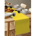 thumbnail image 6 of Table Runner Dresser Scarves 108 Inch Long, Minimalist Solid Pure Yellow Linen Dining Table Runners Unadorned Single Color Art Tabletop Scarf for Wedding Holiday Party Kitchen, 6 of 7