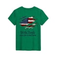 thumbnail image 5 of CCRFTGI 4th of July USA Shirts for Children Girls Size 8 Short Sleeve Funny USA Flag Summer Cute Tunic Blouses Patriotic Girls Clothes Tshirts Green 4-5 Years, 5 of 5