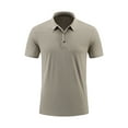 thumbnail image 2 of Coorders George Golf Shirts for Men Quick Dry with Short Sleeve,Stretch Short Sleeve Shirts for Men, Khaki, Size M, 2 of 9