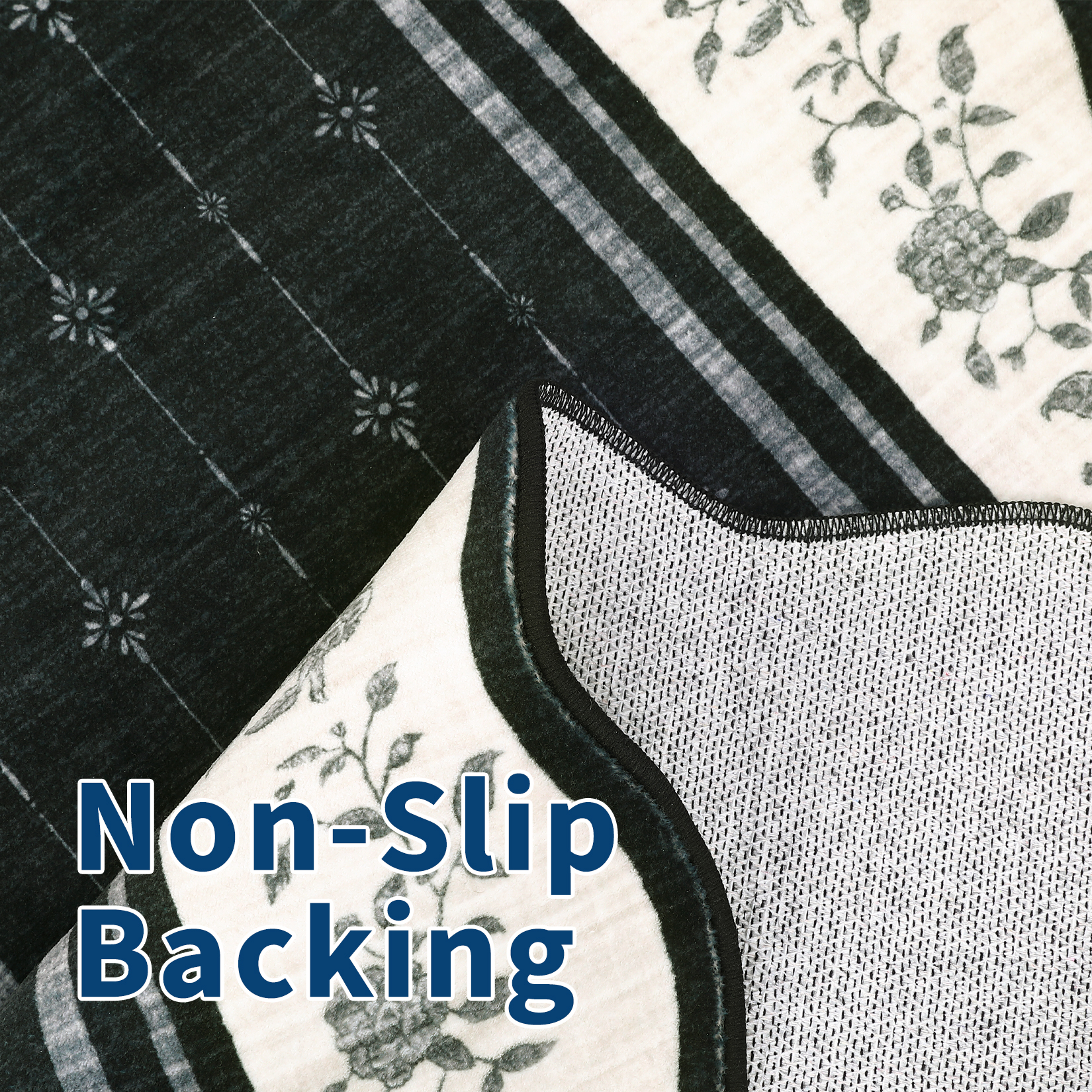 2x6 Runner Rug Scalloped Kitchen Runner Rug Non Slip Washable Entryway Runners Modern Bordered Foldable Thin Accent Carpet Low Pile Soft Nursery Rugs