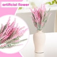 thumbnail image 3 of Artificial Lavender Bouquet, Flocked Stems Realistic Floral Arrangement for Wedding Home Table Decor Country Style Faux Wheat Ears Purple Flower Bundle Interior white, 3 of 5
