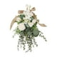 thumbnail image 5 of Guirnalda de flores artificiales con forma de lágrima, crisantemo y eucalipto para decorar la puerta principal. Blanco, 5 of 9