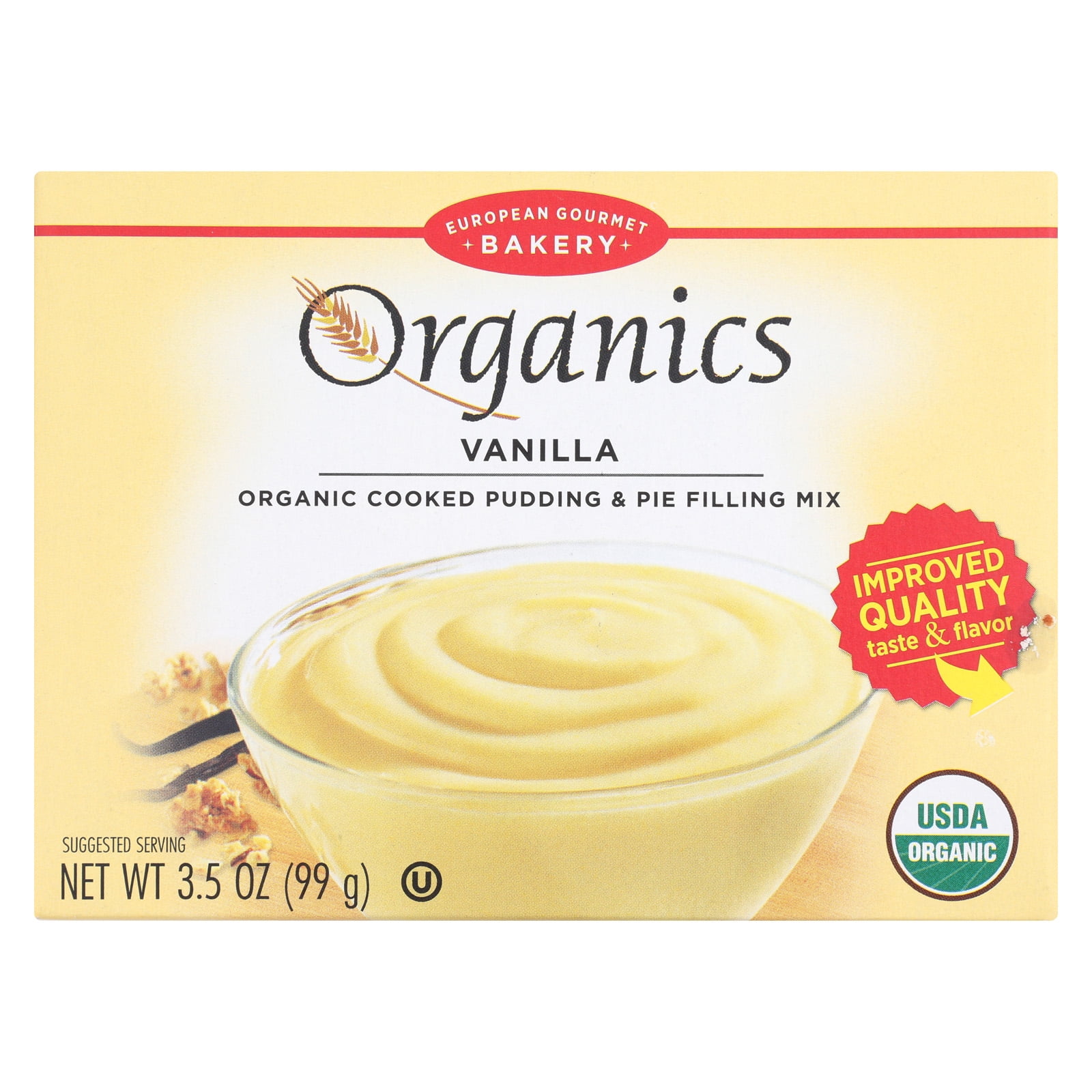 European Gourmet Bakery Organic Vanilla Pudding Mix Vanilla Case of 12 3.5 oz. Walmart