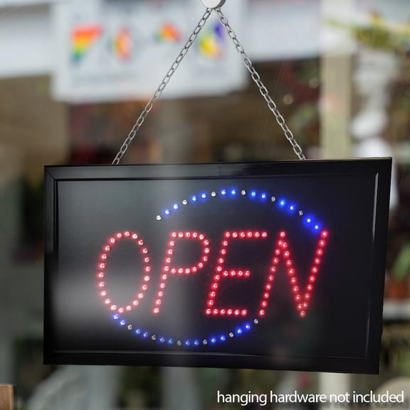 Ceybo 19" x 10" Ultra Bright Eye-Catching Red And Blue Commercial Use LED Open Neon Signs