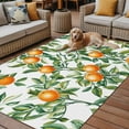 thumbnail image 2 of Fsddascl Green Leaves Orange Outdoor Rug for Patio/Deck/Porch, Non-Slip Large Area Rug 4 x 6 Ft, Summer Farmhouse Botanical Indoor Outdoor Rugs Washable Area Rugs, Reversible Camping Rug Carpet, 2 of 5