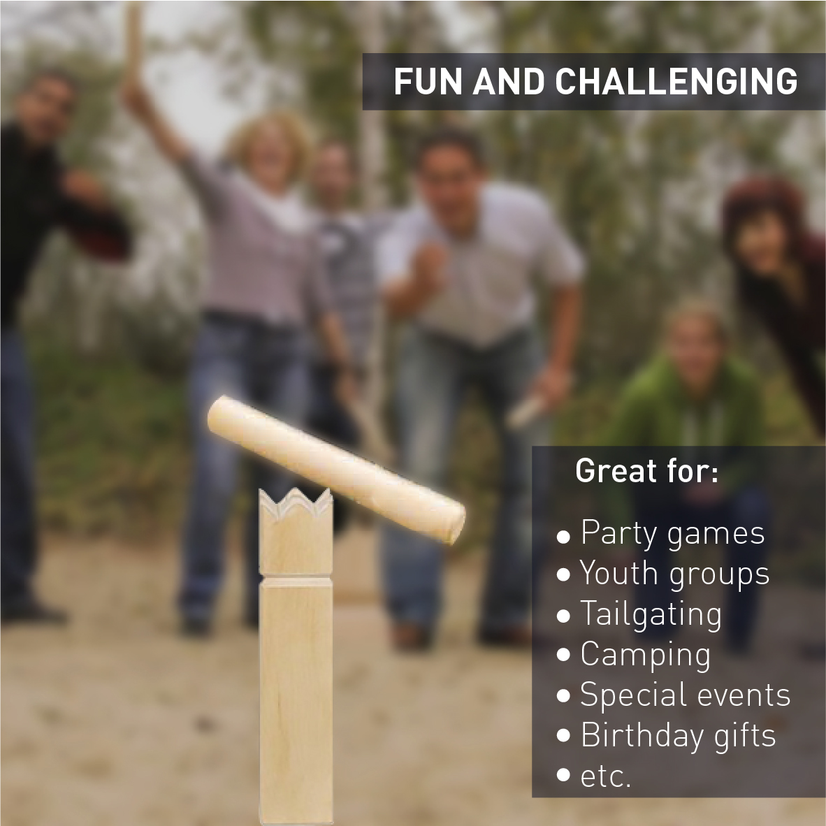 Kubb The Viking Wooden Outdoor Lawn Game  1 King, 10 Kubb Blocks, 6 Long Batons, 4 Corner Markers & Carrying Bag - image 3 of 4