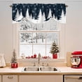 thumbnail image 2 of Christmas Snowflake Tie Up Valances Curtain, Winter White Pine Tree Minimalist Adjustable Rod Pocket Short Window Treatment Tie Up Curtains Valances for Kitchen Living Room Bathroom 42x18 Inches, 2 of 9