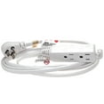 thumbnail image 2 of 6Ft 16 AWG Grounded 3-Outlet Flat Angle Extension Power Cord White, 2 of 6