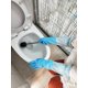 thumbnail image 2 of [1 par] Guante doméstico, guantes de lavado de caucho interior de algodón, limpieza larga, látex reutilizable, impermeable, grueso para lavar, lavar y G Feliz Sencillez, 2 of 3