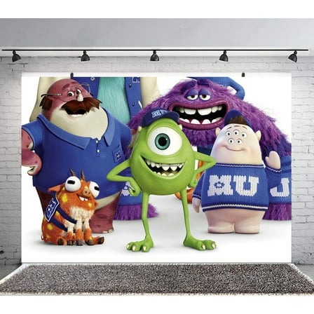 Monsters University Backdrop Banner Party Supplies Poster Movie Theme Background for Photography Kids Birthday Decorations