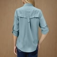 thumbnail image 5 of yardsong Womens UV Sun Protection Shirt UPF 50 Long Sleeve Button Down Safari Shirts Ladies Fishing Hiking Blouse with Pockets Light Blue,L, 5 of 9