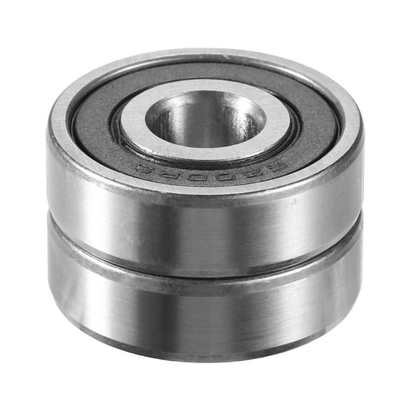Unique Bargains 2 Pcs 6200-2RS 10x30x9mm Double Rubber Sealed Single Row Deep Groove Ball Bearings Silver Tone