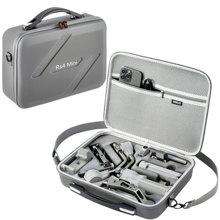 Carrying Case for DJI RS 4 Mini Portable Storage Bag Hard Shell PU Leather EVA Protective Travel Case for DJI RS 4 Mini Gimbal Stabilizer Accessories Bag