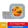 thumbnail image 1 of TG TRIGOLD Compostable Square Disposable Paper Plates,Blue Flower,8.5",100count, 1 of 5