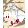 thumbnail image 6 of PYNZY 925 Sterling Silver Teardrop Dangle Earrings with 7x10MM Created Ruby Birthstones, Wedding Cubic Zirconia Hook Earrings for Women Christmas Jewelry Gifts, 6 of 6