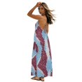 thumbnail image 4 of Women Dress Oversize Style Open-Back Design-Red Blue Python Pattern Patterng, 4 of 6
