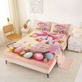 thumbnail image 2 of Erosebridal Kids Easter Eggs Queen Sheet Sets 4 Pieces,Boys Girls Stripes Bowknot Bed Set,Lightweight Room Decor, 2 of 5