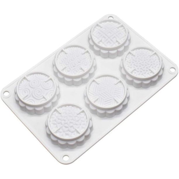 Molde de silicona para pastel de 6 flores hecho a mano, molde de pan DIY, moldes de silicona para pastel, molde de pastel de luna, herramientas para pasteles (O_8.52 x 5.8 x 0.84 pulgadas)
