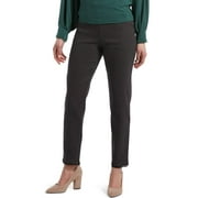 HUE Women's Chrochet Hem Jacquard Straight Leggings, Black, X-Small