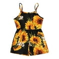 thumbnail image 1 of Gibobby pantalones siameses color liso Verano a juego hija bebé sin mangas patrón de girasol mono con bolsillo conjunto a juego familiar(Negro， 3-4Y), 1 of 4