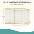 thumbnail image 4 of Aoodor Universal 10 x 12 ft. Gazebo Replacement Mosquito Netting Screen 4-Panel Sidewalls with Double Zipper for Patio Backyard Deck and Lawns (Only Netting), 4 of 9