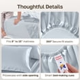 thumbnail image 5 of California Design Den Twin XL Sheets Set - 500 Thread Count 100% Cotton, Soft Sateen, Deep Pockets - Silver Mist Blue, 5 of 7