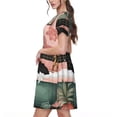 thumbnail image 2 of Easygdp Black Cat Pink Bathroom para Vestido Transpirable de Mujer, Vestido Suelto de Manga Corta con Pliegues y Bolsillos para el Verano, 2 of 6