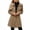 Khaki, variant on Bosfbaoi Womens Wool Blend Coat Mid Length Stand Collar Single Breasted Slim Fit Winter Overcoat with Pockets