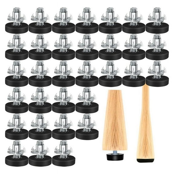 32 PCS M6 Thread Adjustable Furniture Levelers Screw in Chair Feet Adjustable Furniture Feet Leg Levelers