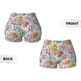 thumbnail image 3 of Rocae Skull and Flowers for Women's Quick-Dry Running Shorts,Ladies Active Athletic Apparel Yoga Workout Gym Running Volleyball Spandex Shorts XX-Large, 3 of 9