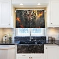 thumbnail image 5 of Flame Fierce Tiger Half Window Tier Curtains 24 Inch Blackout Thermal Insulating Kitchen Linen Tier Curtains for Kitchen, Bathroom, Cafe Home Decor, 5 of 7
