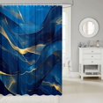 thumbnail image 2 of Navy Blue and Gold Shower Curtain Set,Abstract Marble Aesthetic Bathroom Set Adults,Watercolor Abstract Art Bathroom Decor Modern Style Fabric Shower Curtain 72"Wx84"L, 2 of 6