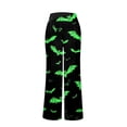 thumbnail image 6 of Domzest Halloween Womens Pajama Pants Halloween Graphic Wide Leg Pajama Bottoms Cute Drawstring Elastic Waisted Sleepwear Green M, 6 of 6