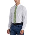 thumbnail image 6 of Gaeub Watercolor Green Tropical Men's Classic Woven Jacquard Necktie Perfect for Weddings & Parties, 6 of 7