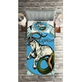 thumbnail image 2 of Ambesonne Zodiac Quilted Coverlet 2 Pcs, Capricorn, Twin Size, Multicolor, 2 of 2
