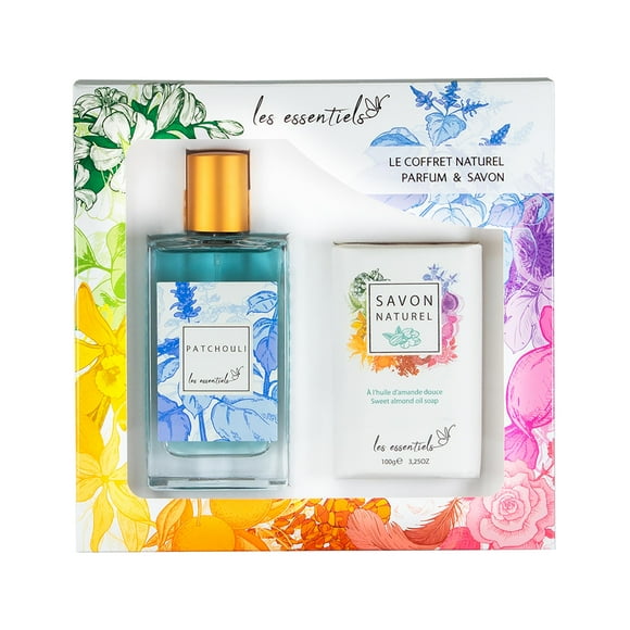 Set de regalo de perfume y jabón Les Essentiels Patchouli, 2 piezas