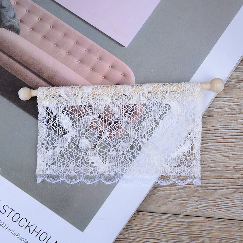 4” WIDE WHITE LACE ROLLER BLINDS FOR  1:12TH SCALE DOLLS HOUSE 
