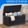 thumbnail image 4 of Dextrus 90 Gallon Double-Wall Resin Deck Box, Black Waterproof Weather Resistant Outdoor Storage Box, Lockable Container with 450lbs Heavy-Duty Seating for Patio, Garden Tools & Outdoor Essentials, 4 of 10