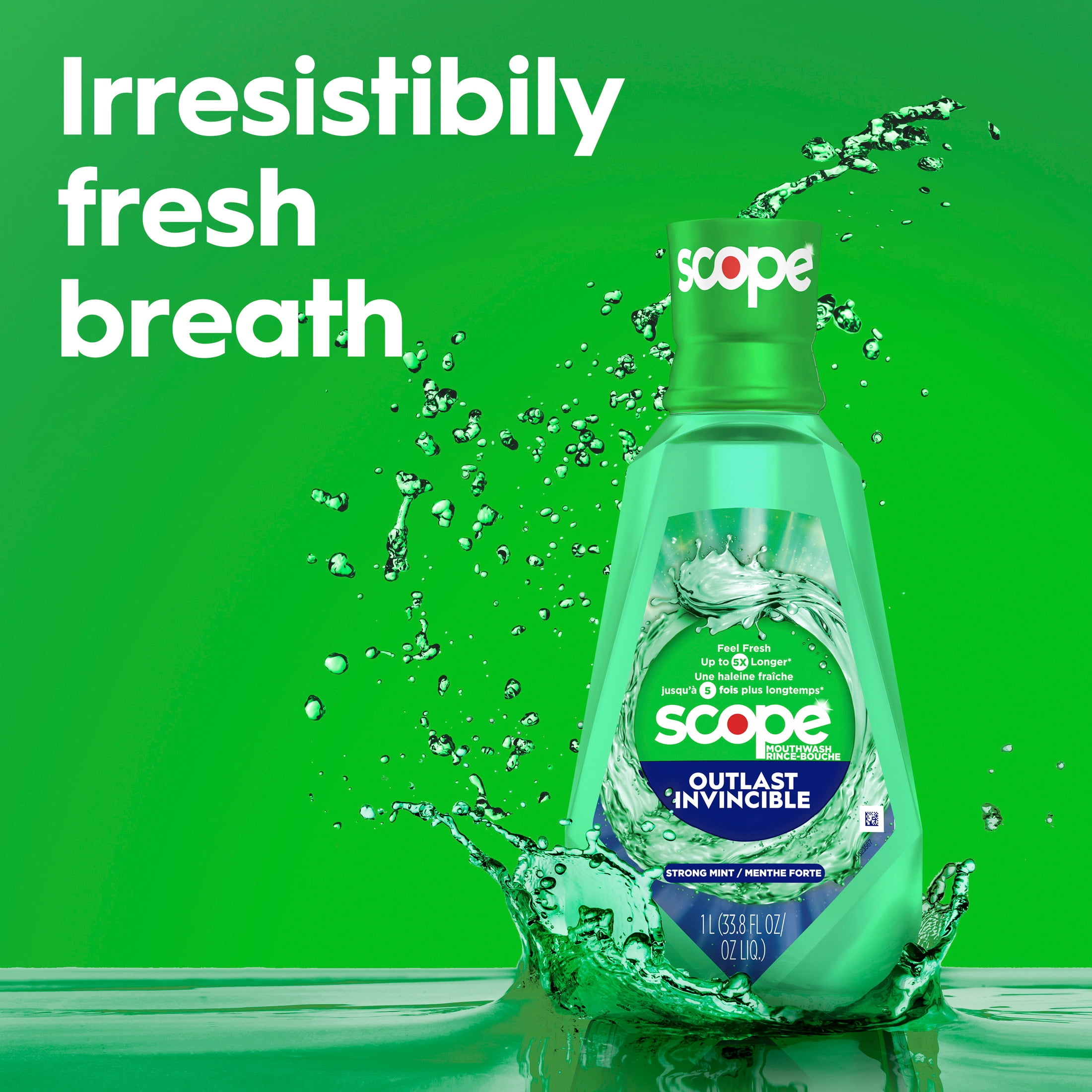 Crest Mouthwash, Scope Outlast Mouthwash, Fresh Mint Mouth Rinse, 1L, 2 pack