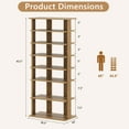 thumbnail image 3 of Gymax 7-Tier Double Rows Shoe Rack Vertical Wooden Shoe Storage Organizer Patented, 3 of 10