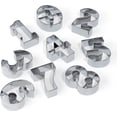 thumbnail image 2 of Bakerpan Stainless Steel Cookie Cutter Number Shapes Set 3 1/2 Inch with Bonus Dough Cutter, 2 of 7