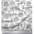 thumbnail image 1 of Soimoi White Rayon Fabric Merry Christmas Text Print Fabric by Yard 42 Inch Wide, 1 of 5