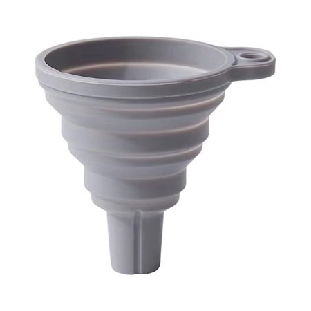 Funnel Silicone Folding Funnel Retractable Household Liquid Divider Mini Funnel White Gray Funnel Kitchen Gadget. (Color : Gray)