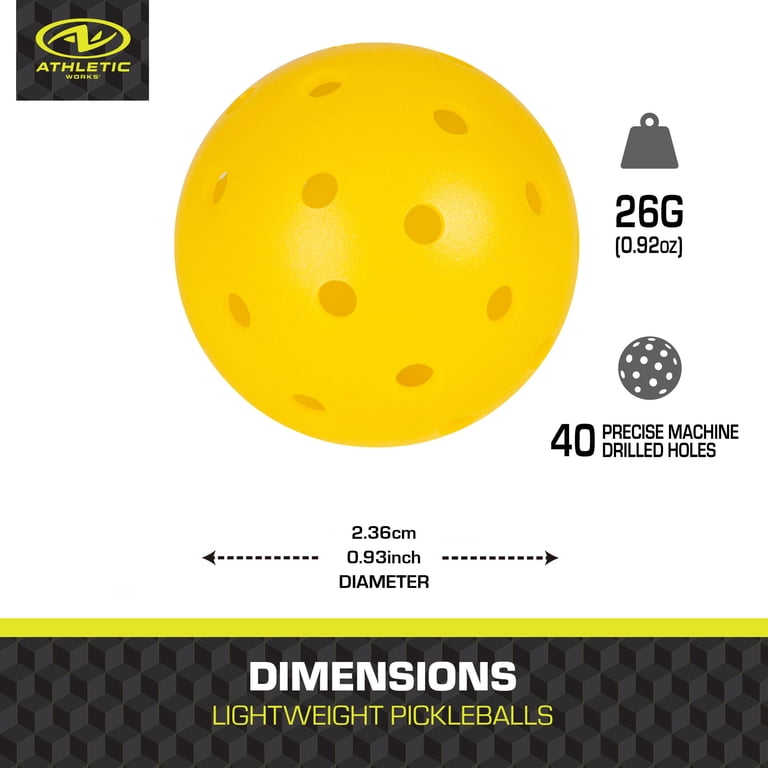 Athletic Works Pickleballs, 3-Pack Yellow photo 8
