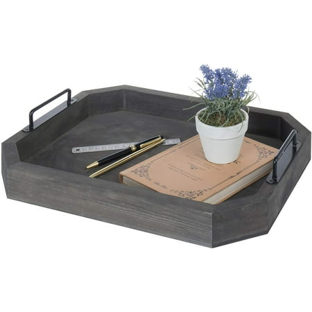 

MyGift 16-Inch Vintage Gray Wood Serving Tray
