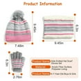 thumbnail image 6 of Winter Kids Hat Gloves Scarf Set,  Girls Boys aged 4-7 Beanie with Pom Knit Warmer Set, 6 of 6