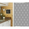 thumbnail image 4 of Nautical Anchor Camper RV Shower Curtain for Travel Trailer Bathroom, Grey Kids Camping Small Narrow Shorter Fabric Shower Curtains Set, Happy Camp Outdoor Decor Accessories with Hooks 47X64, 4 of 6