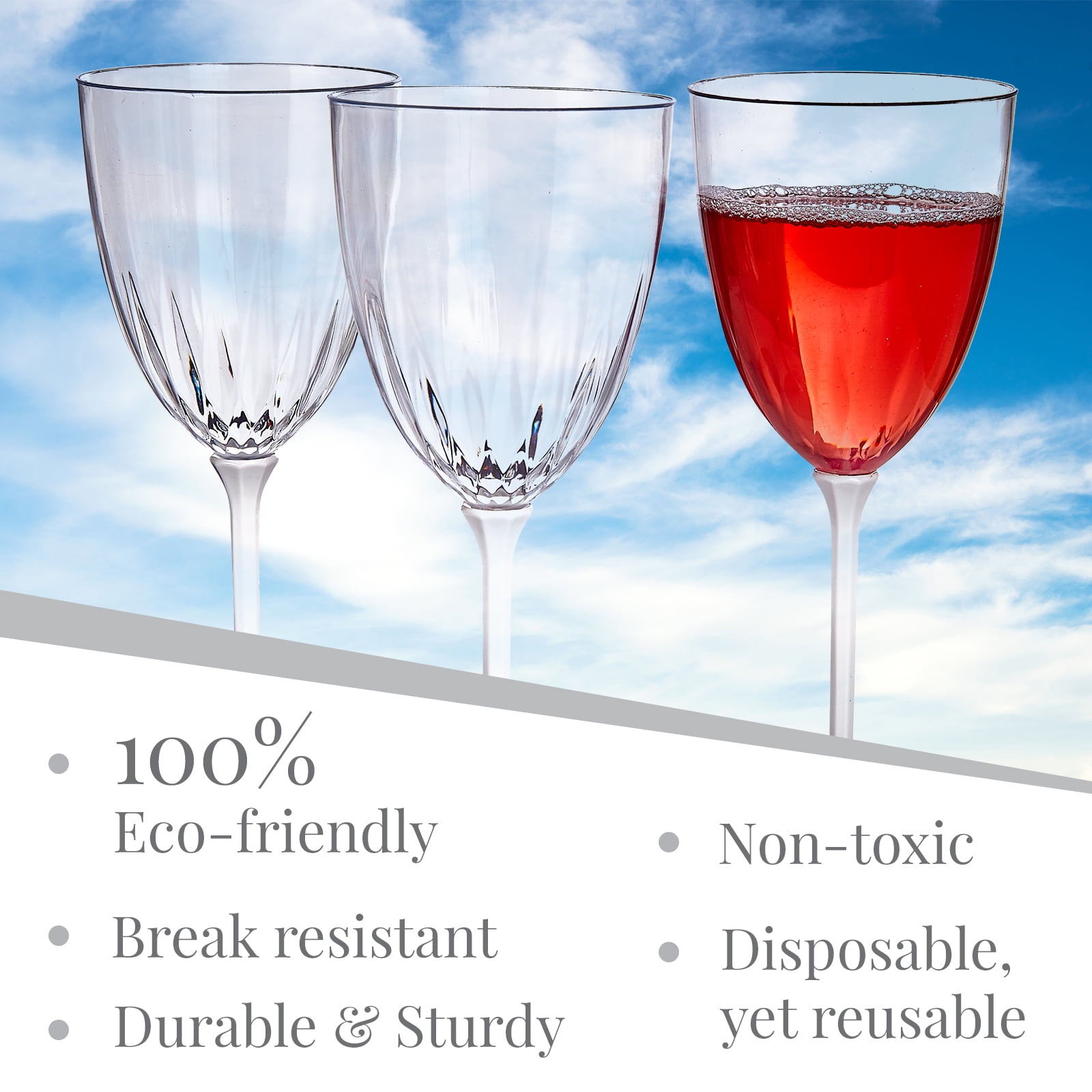 Break Resistant + Sturdy Wine Glasses