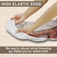 thumbnail image 4 of MesaSe 3 Pcs Picnic Table Cover and Bench Covers Set Polyester Fitted Camping Table Cover Waterproof Picnic Table Cover with Bench Covers Natural Wood Grain Camping Tablecloth for Barbecu, 4 of 10